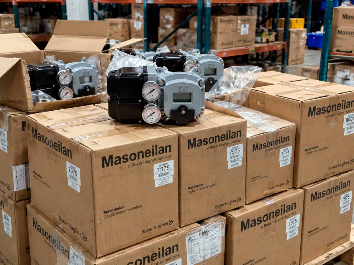Запчасти Masonelian / Dresser на складе перед международной поставкой по маршруту через Китай в Россию